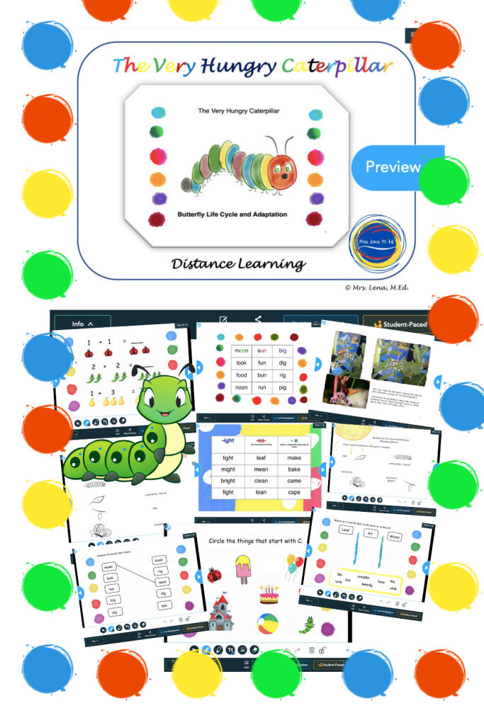 The Very Hungry Caterpillar Lesson Plan perfect spring lesson plan for teaching about insect life cycle, changing seasons and animal growth