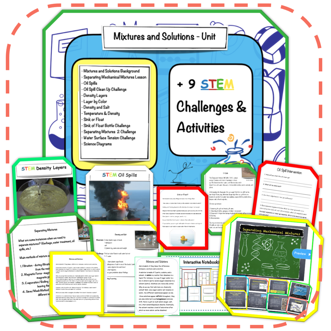 Mixtures and Solutions Lesson and Experiments Pack