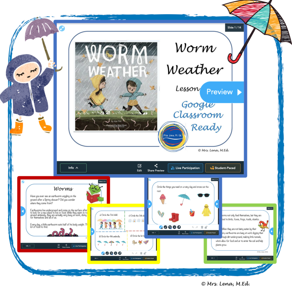 "Worm Weather" - by Jean Taft - NO Prep - Pdf & Nearpod Weather Lesson Plan
