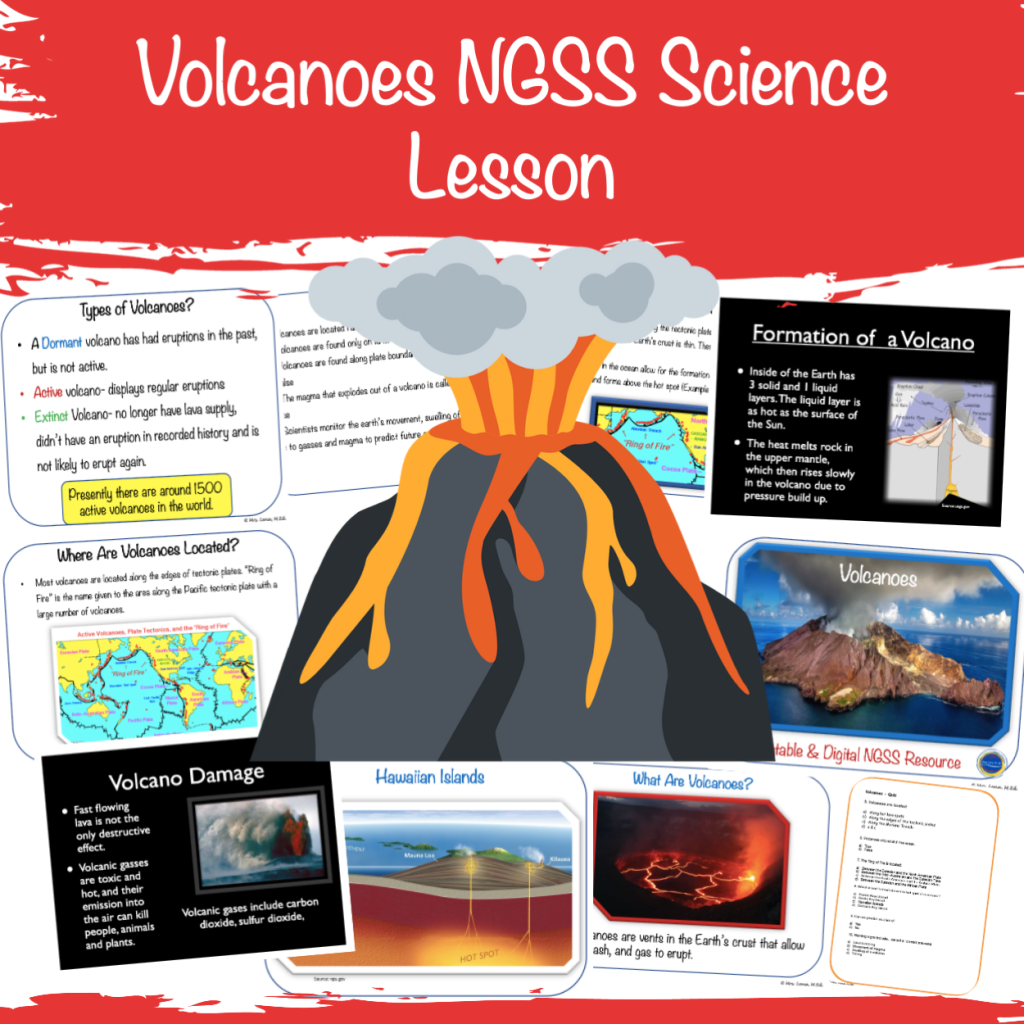 Volcanoes NGSS Science Lesson Plan; #volcanoes #lesson #science #elementary 