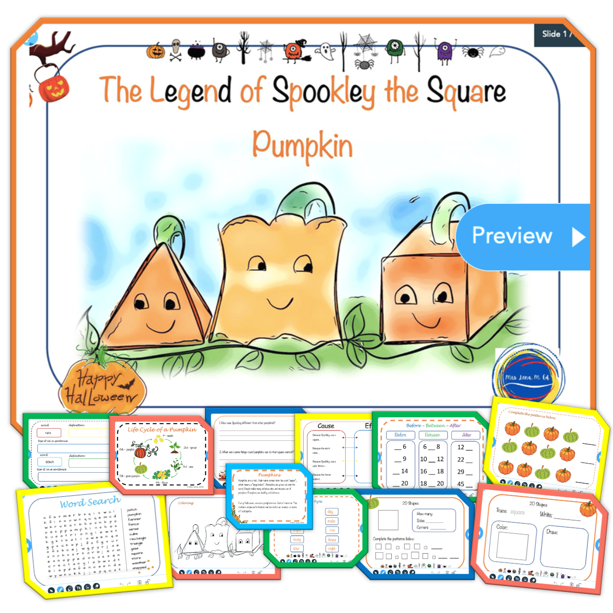 The Legend of Spookley the Square Pumpkin by Troiano Lesson Plan; Halloween lesson plans; Fall lesson plans: #thelegendofspookleythesquare

