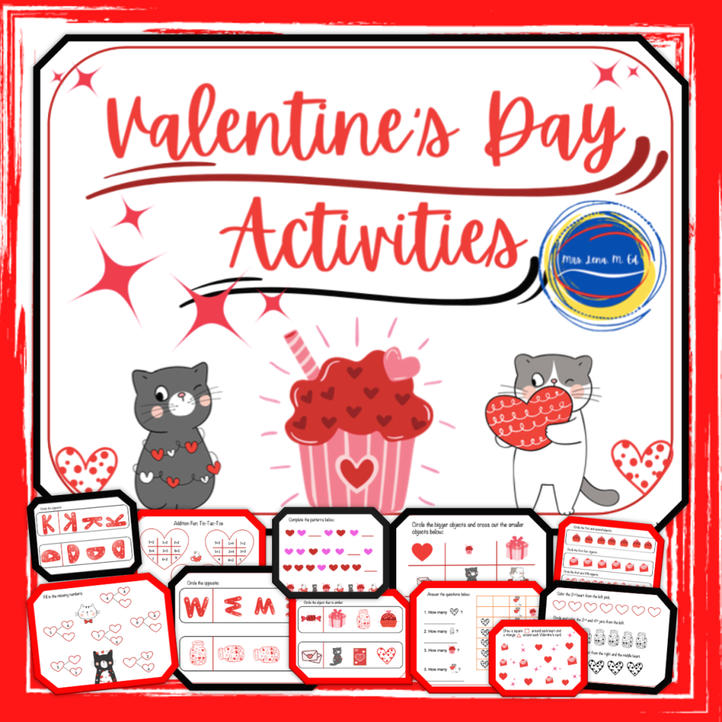 Valentine's Day Preschool and Kindergarten Activities Freebie