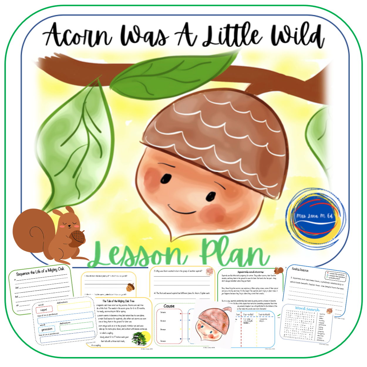 Acorn Was A Little Wild by Jen Arena Lesson Plan 