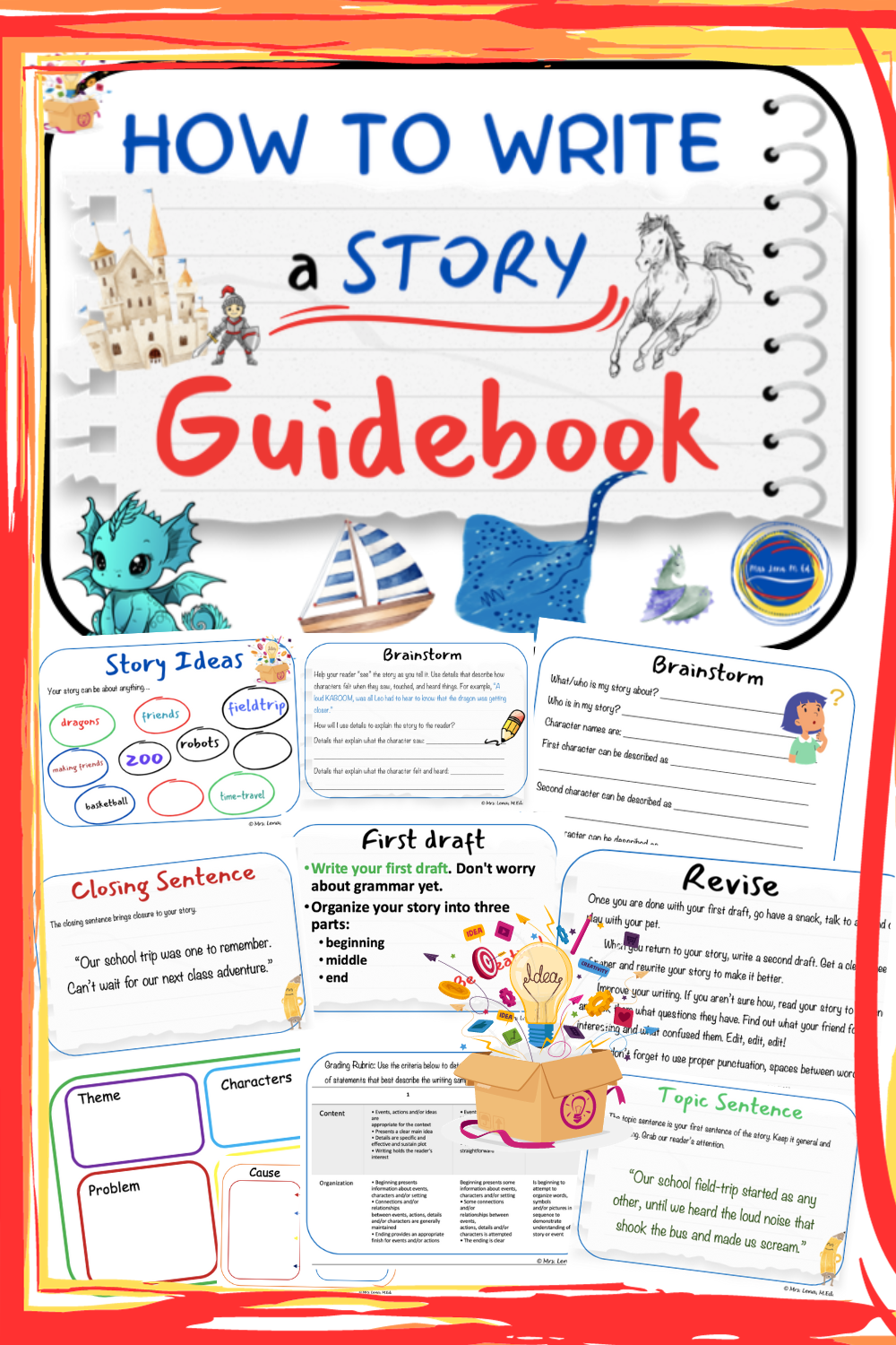 How To Write A Story Guidebook for Narrative Writing PRINT and GO!