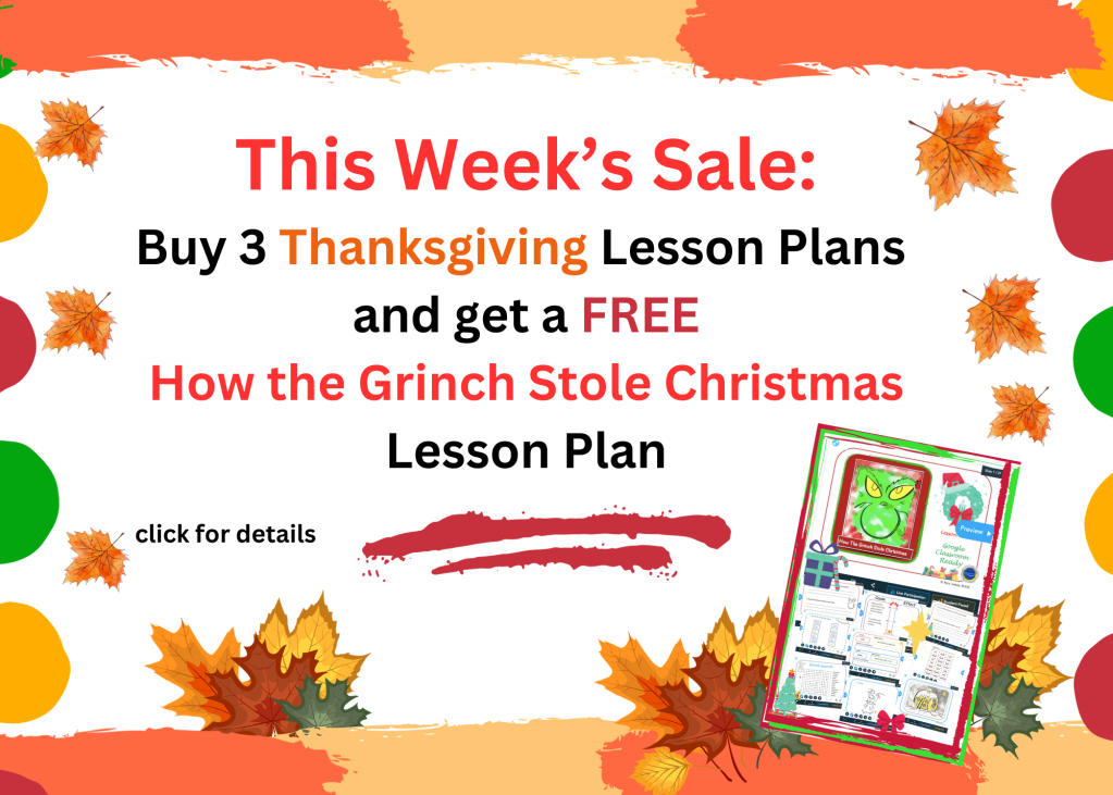 Buy 3 Get How the Grinch Stole Christmas FREE Lesson 