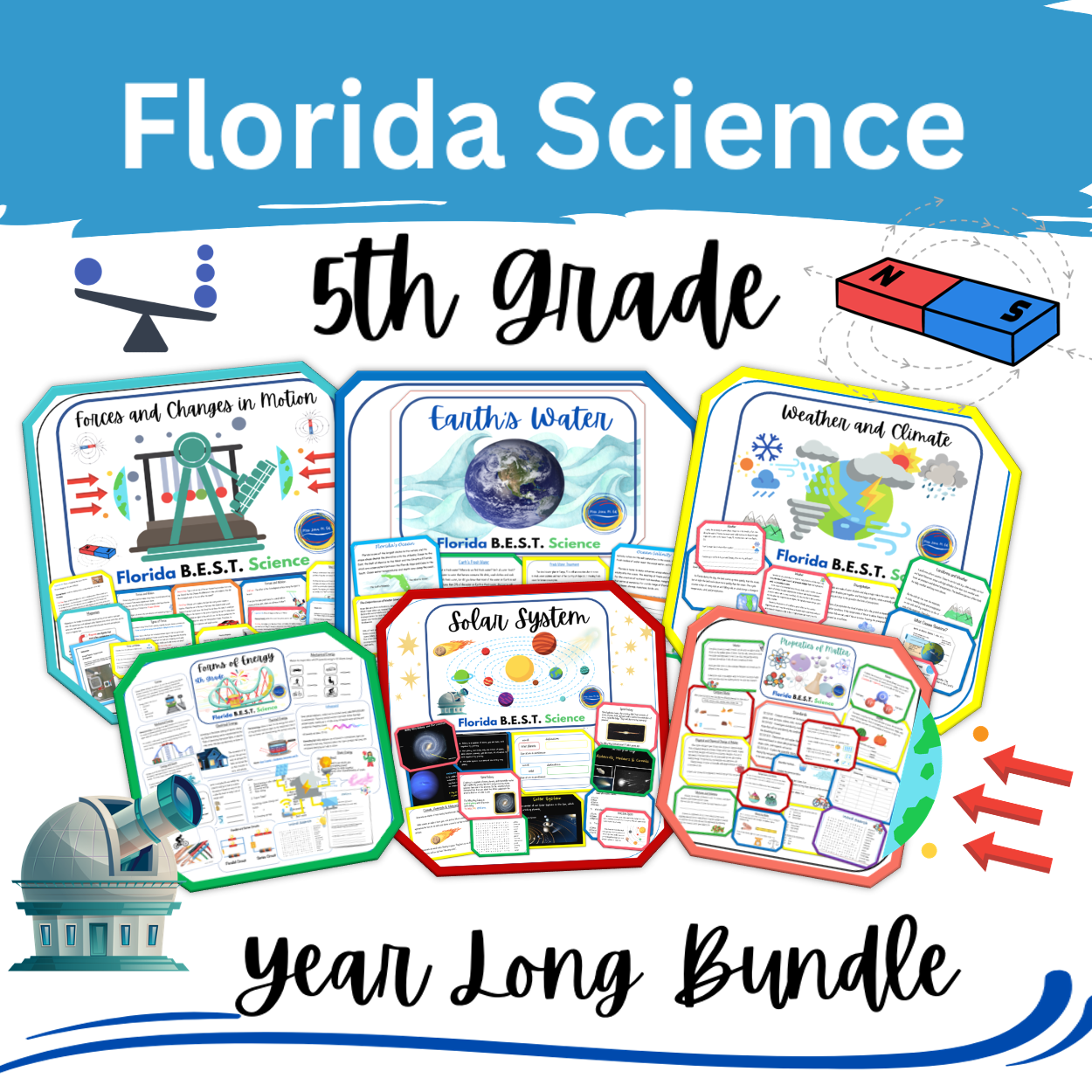 5th Grade Florida B.E.S.T. Science Year Long Bundle

