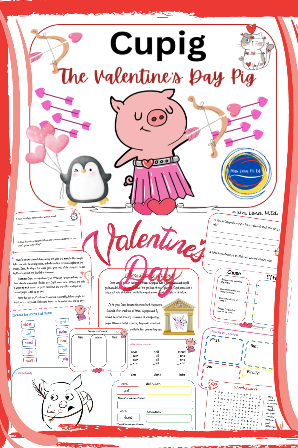 Cupig The Valentine's Day Pig by Tattersfield Lesson Plan New Picture Book