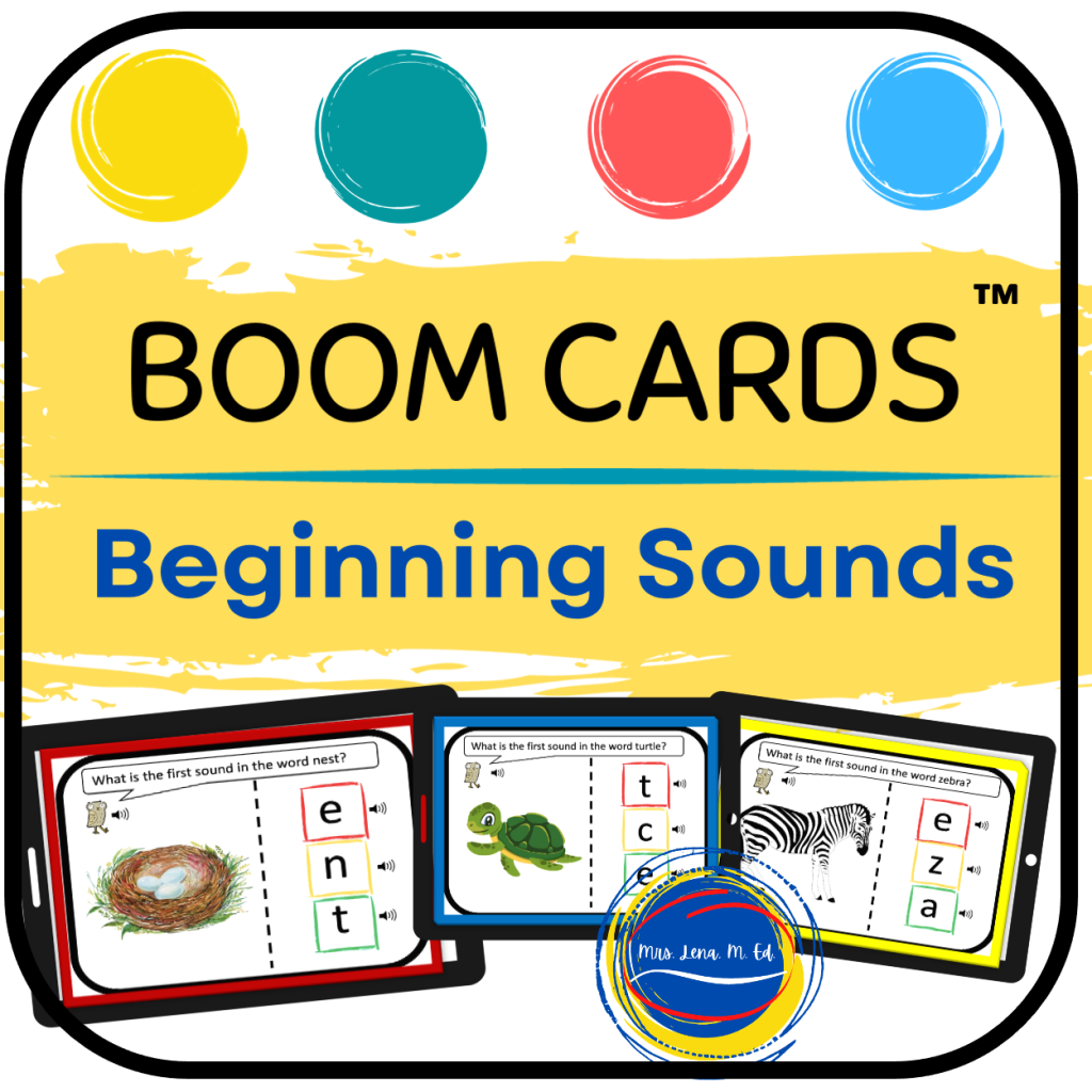 Beginning Sounds Phonemic Awareness Prereading Skills Boom Cards Game