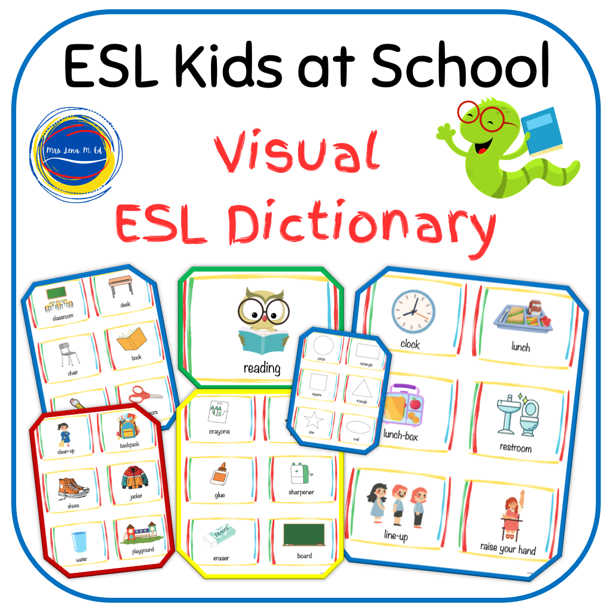 ESL Students At School Visual And Voice Dictionary Boom Cards™ Game & Printable