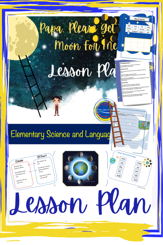 Papa, Please Get The Moon For Me Moon Phases & Changes Lesson Plan and Reading Comprehension Skills Activity Pack. Perfect for teaching science to primary grades. BESTSELLER