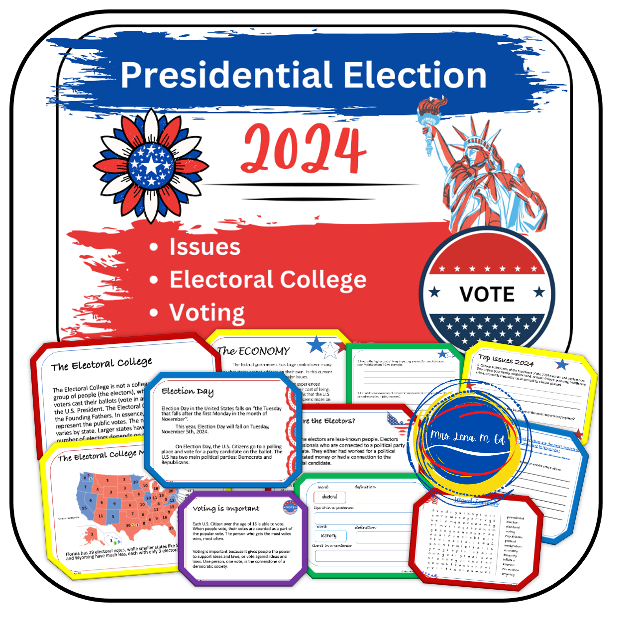 2024 Presidential Election Civic Studies Lesson grades 5th to 7th SS.7.CG.2.6